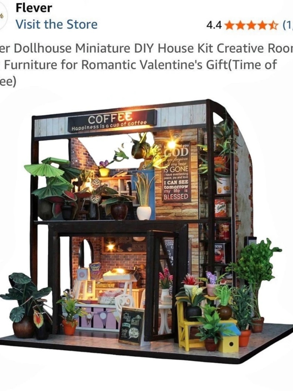 Flever DIY House Coffee Shop miniature kit Coffee Shop Miniature Kit Never used